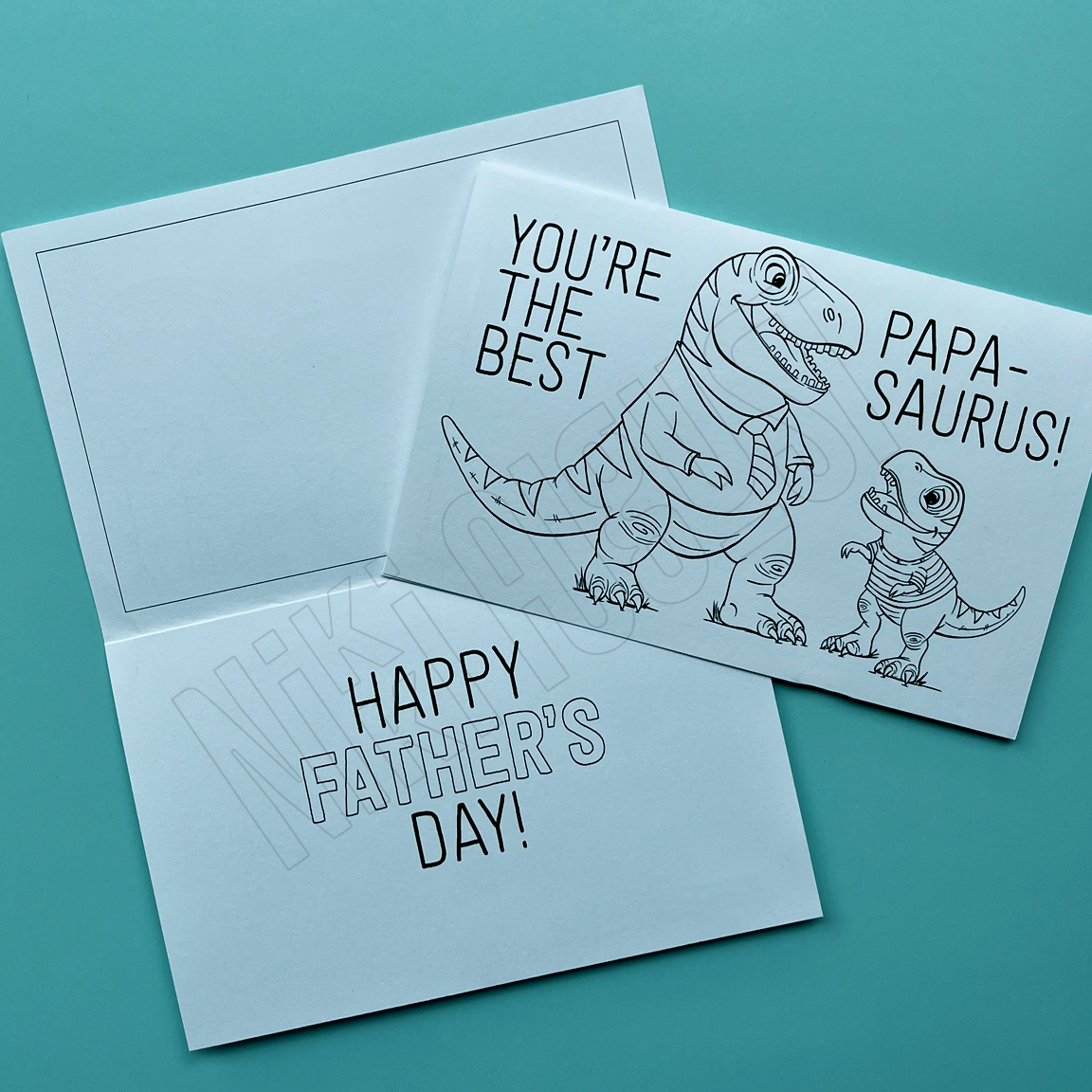 Printable Dinosaur Father's Day Card -Digital Download