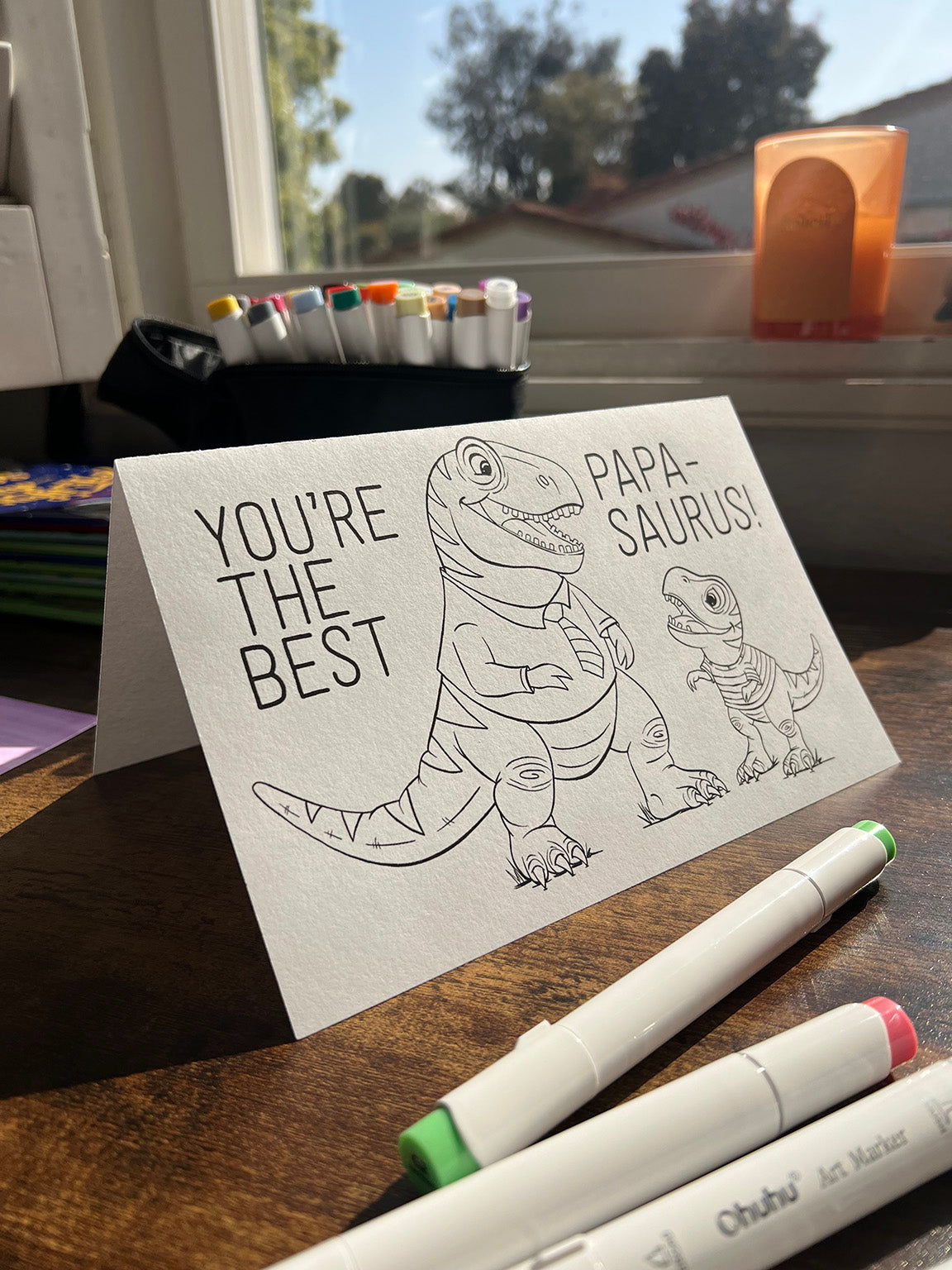 Printable Dinosaur Father's Day Card -Digital Download