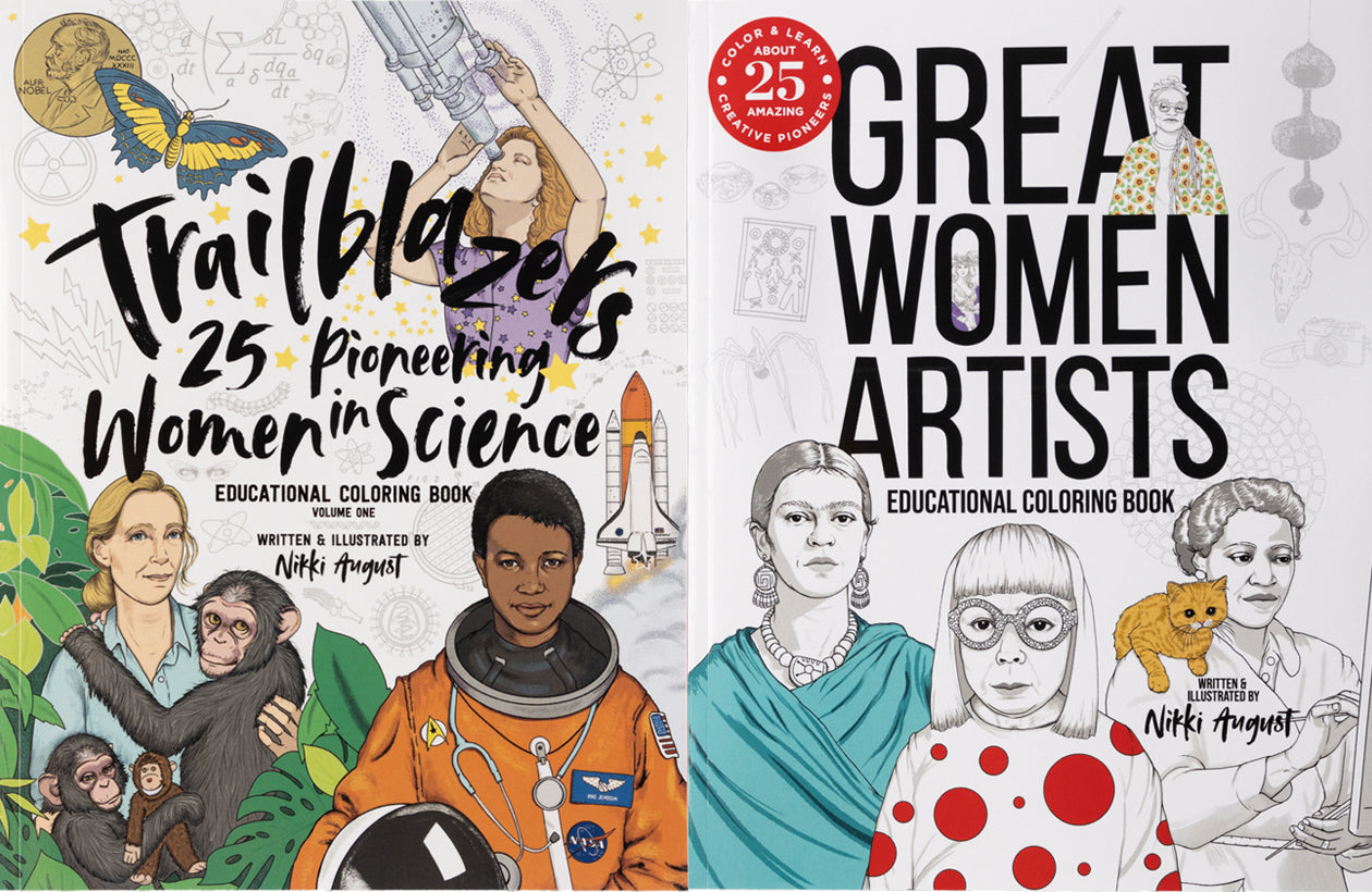 Women in Stem and Art Coloring Books for Kids Teens & Adults Bundle – Nikki  August