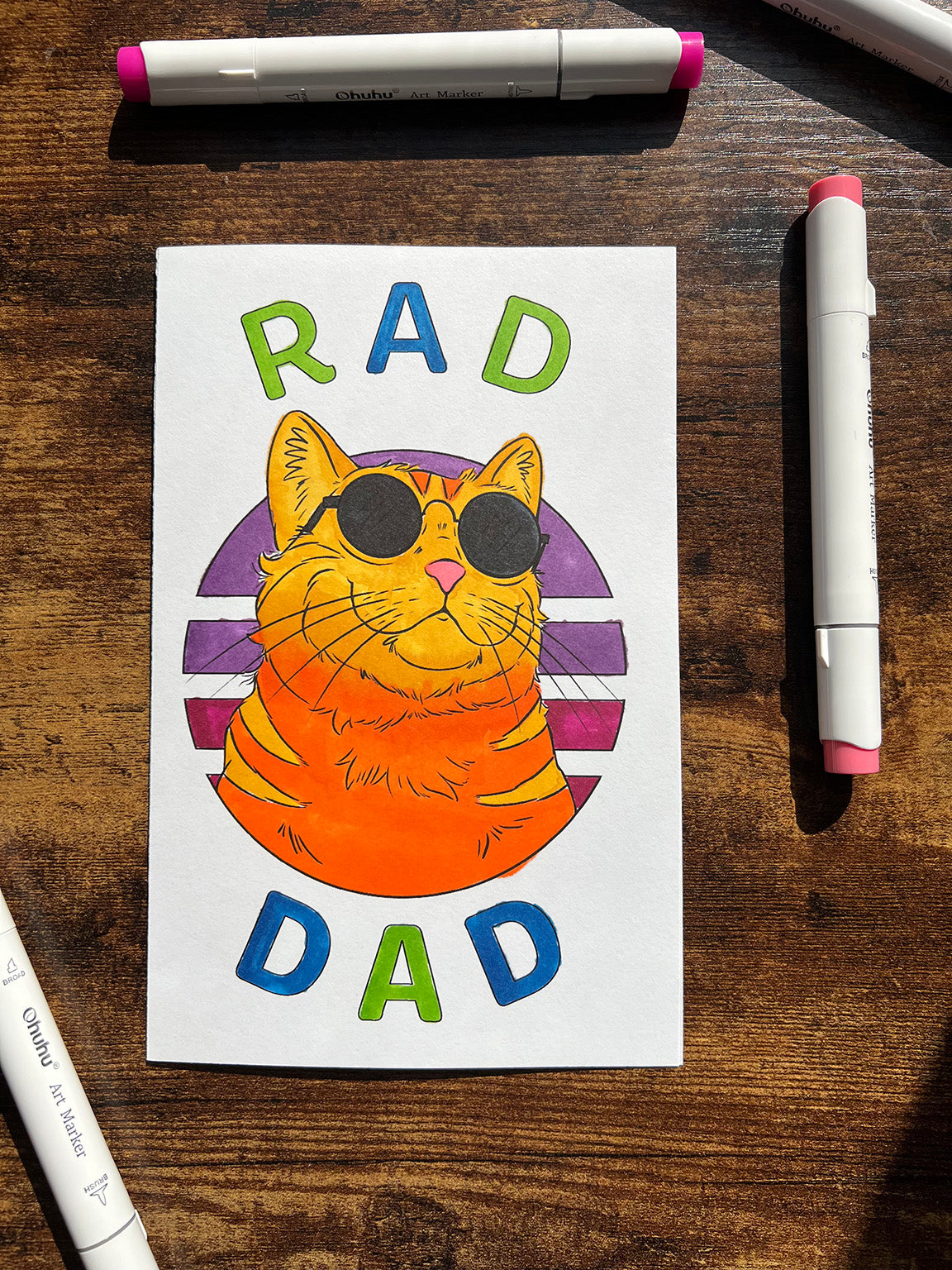 Printable Cat Dad Father's Day Card-Digital Download