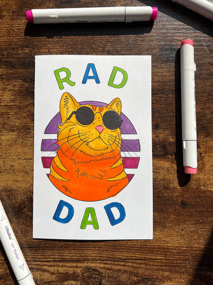 Printable Cat Dad Father's Day Card-Digital Download