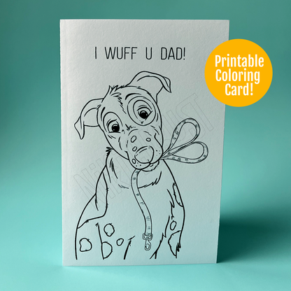 Printable Dog Dad Father's Day Card - Digital Download