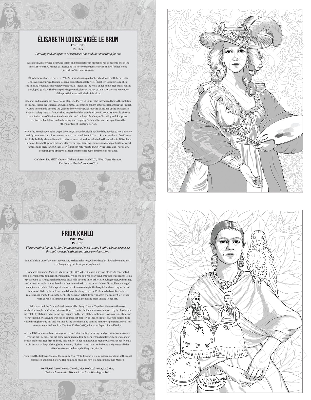 Great Women Artists Educational Coloring Book